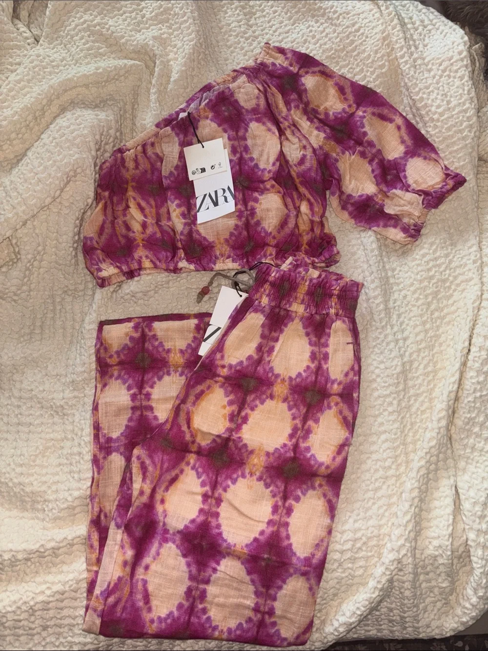 Zara Kids Tie-Dye Off-Shoulder Set